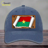 Burkina Faso Flag Scroll Novelty License Plate Hat Unconstructed Cotton / Navy