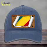 Congo Flag Scroll Novelty License Plate Hat Unconstructed Cotton / Navy