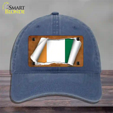 Cote DIvoire Flag Scroll Novelty License Plate Hat Unconstructed Cotton / Navy