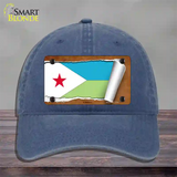 Djibouti Flag Scroll Novelty License Plate Hat Unconstructed Cotton / Navy