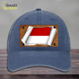 Indonesia Flag Scroll Novelty License Plate Hat Unconstructed Cotton / Navy