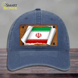 Iran Flag Scroll Novelty License Plate Hat Unconstructed Cotton / Navy