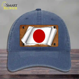 Japan Flag Scroll Novelty License Plate Hat Unconstructed Cotton / Navy