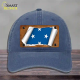 Micronesia Flag Scroll Novelty License Plate Hat Unconstructed Cotton / Navy