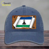 Lesotho Flag Scroll Novelty License Plate Hat Unconstructed Cotton / Navy