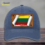 Lithuania Flag Scroll Novelty License Plate Hat Unconstructed Cotton / Navy