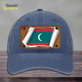 Maldives Flag Scroll Novelty License Plate Hat Unconstructed Cotton / Navy