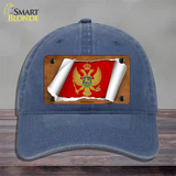 Montenegro Flag Scroll Novelty License Plate Hat Unconstructed Cotton / Navy