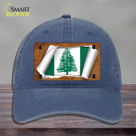 Norfolk Islands Flag Scroll Novelty License Plate Hat Unconstructed Cotton / Navy