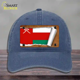 Oman Flag Scroll Novelty License Plate Hat Unconstructed Cotton / Navy