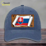 Slovakia Flag Scroll Novelty License Plate Hat Unconstructed Cotton / Navy