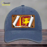 Sri Lanka Flag Scroll Novelty License Plate Hat Unconstructed Cotton / Navy