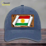 Kurdistan Flag Scroll Novelty License Plate Hat Unconstructed Cotton / Navy