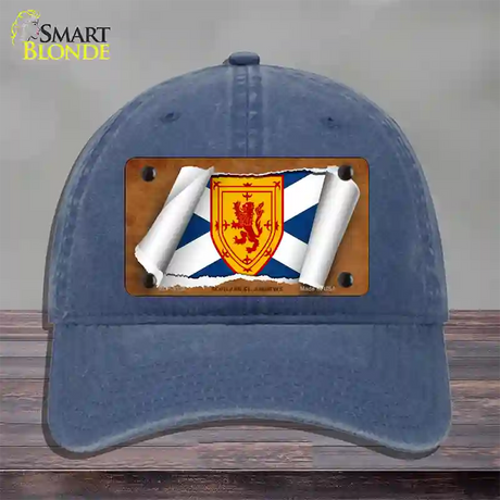 Scotland St. Andrews Flag Scroll Novelty License Plate Hat Unconstructed Cotton / Navy