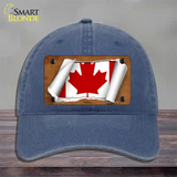 Canada Flag Scroll Novelty License Plate Hat Unconstructed Cotton / Navy