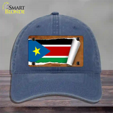 South Sudan Flag Scroll Novelty License Plate Hat Unconstructed Cotton / Navy