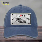 I Love Corrections Officer Novelty License Plate Hat Unconstructed Cotton / Navy