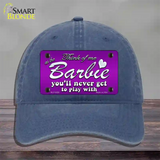 Barbie Never Play Novelty License Plate Hat Unconstructed Cotton / Navy