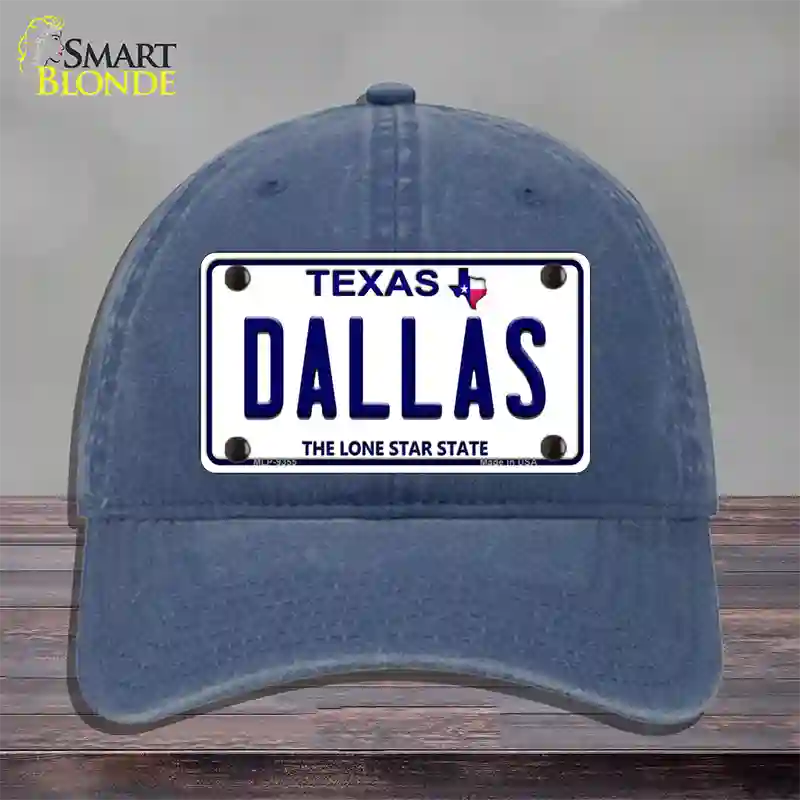 Dallas Texas Novelty License Plate Hat Unconstructed Cotton / Navy