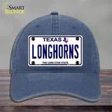 Longhorn Texas Novelty License Plate Hat Unconstructed Cotton / Navy