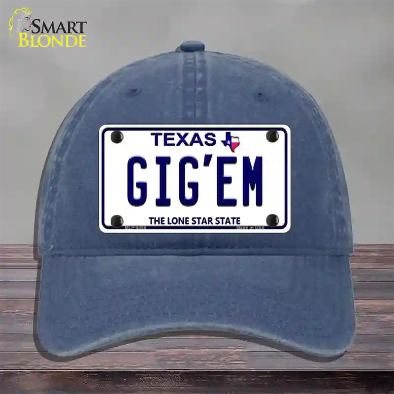 Gigem Texas Novelty License Plate Hat Unconstructed Cotton / Navy