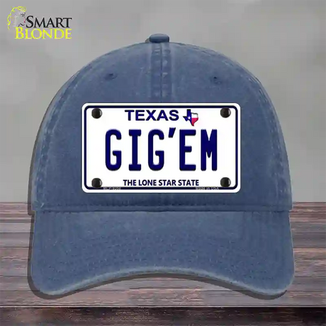 Gigem Texas Novelty License Plate Hat Unconstructed Cotton / Navy