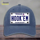 Hookem Texas Novelty License Plate Hat Unconstructed Cotton / Navy