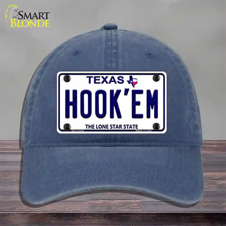 Hookem Texas Novelty License Plate Hat Unconstructed Cotton / Navy