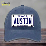 Austin Texas Novelty License Plate Hat Unconstructed Cotton / Navy