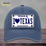 I Love Texas Novelty License Plate Hat Unconstructed Cotton / Navy