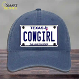 Cowgirl Texas Novelty License Plate Hat Unconstructed Cotton / Navy