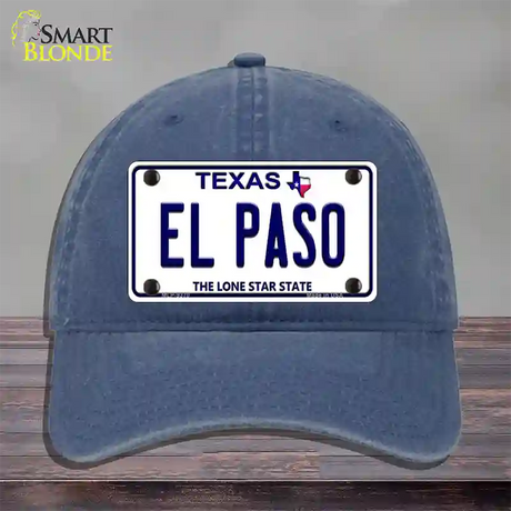 El Paso Texas Novelty License Plate Hat Unconstructed Cotton / Navy