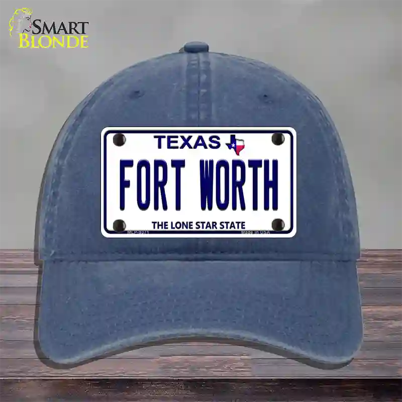 Fort Worth Texas Novelty License Plate Hat Unconstructed Cotton / Navy