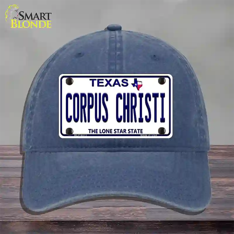 Corpus Christi Texas Novelty License Plate Hat Unconstructed Cotton / Navy