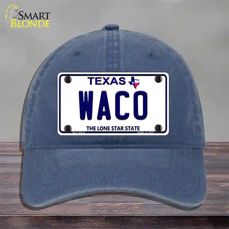 Waco Texas Novelty License Plate Hat Unconstructed Cotton / Navy