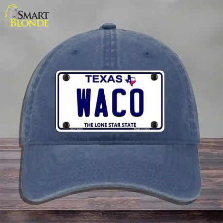 Waco Texas Novelty License Plate Hat Unconstructed Cotton / Navy