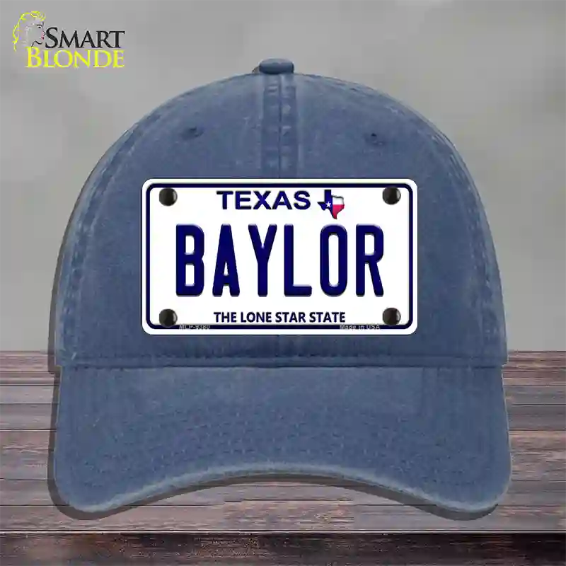 Baylor Texas Novelty License Plate Hat Unconstructed Cotton / Navy