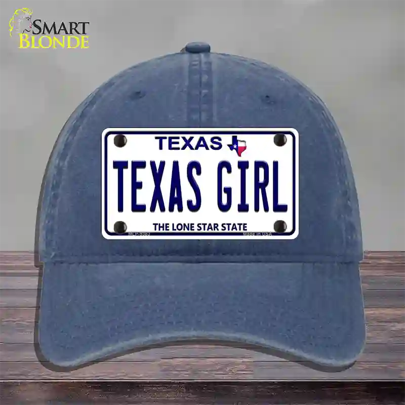 Texas Girl Texas Novelty License Plate Hat Unconstructed Cotton / Navy