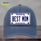 Best Mom Texas Novelty License Plate Hat Unconstructed Cotton / Navy