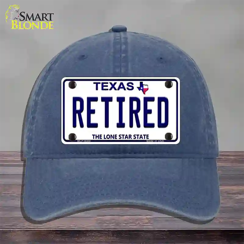 Retired Texas Novelty License Plate Hat Unconstructed Cotton / Navy