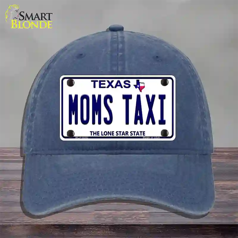 Moms Taxi Texas Novelty License Plate Hat Unconstructed Cotton / Navy