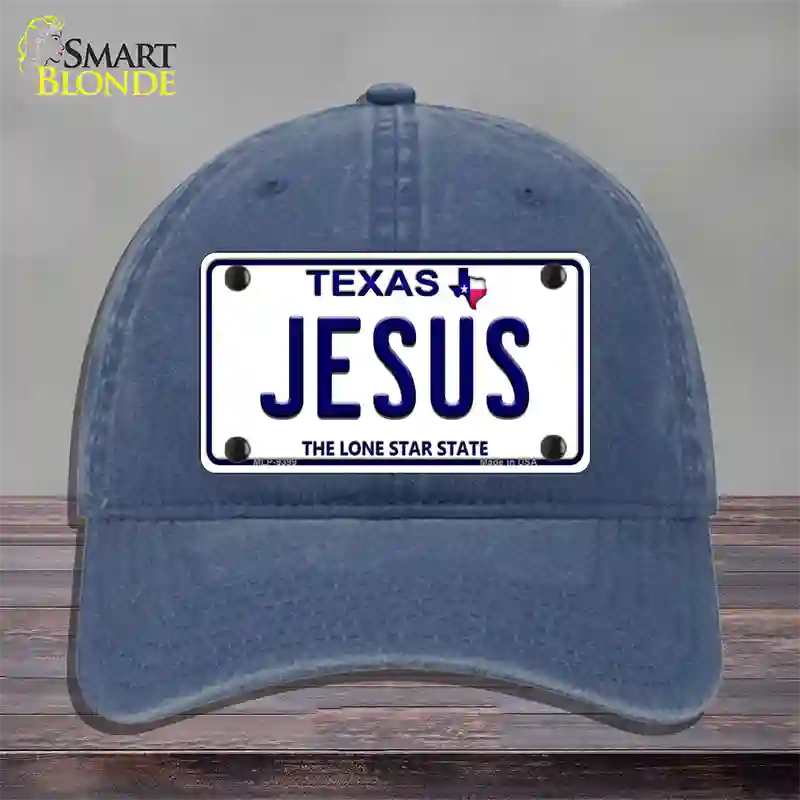 Jesus Texas Novelty License Plate Hat Unconstructed Cotton / Navy