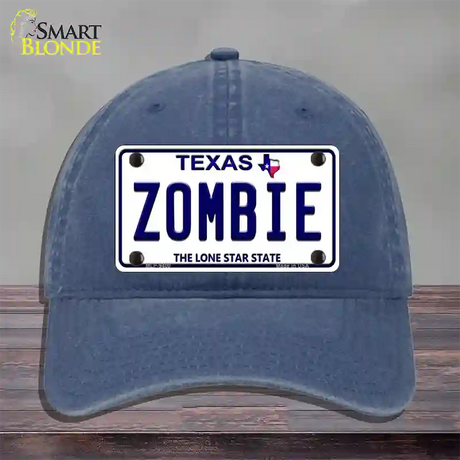 Zombie Texas Novelty License Plate Hat Unconstructed Cotton / Navy