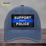 Support Our Police Novelty License Plate Hat Unconstructed Cotton / Navy