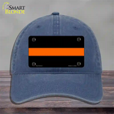 Thin Orange Line Novelty License Plate Hat Unconstructed Cotton / Navy