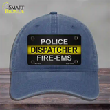 Police / Dispatcher / Fire- EMS Novelty License Plate Hat Unconstructed Cotton / Navy