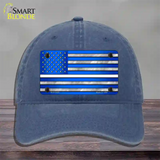 Blue American Flag Thin White Line Novelty License Plate Hat Unconstructed Cotton / Navy