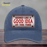 Seemed Like A Good Idea Novelty License Plate Hat Unconstructed Cotton / Navy