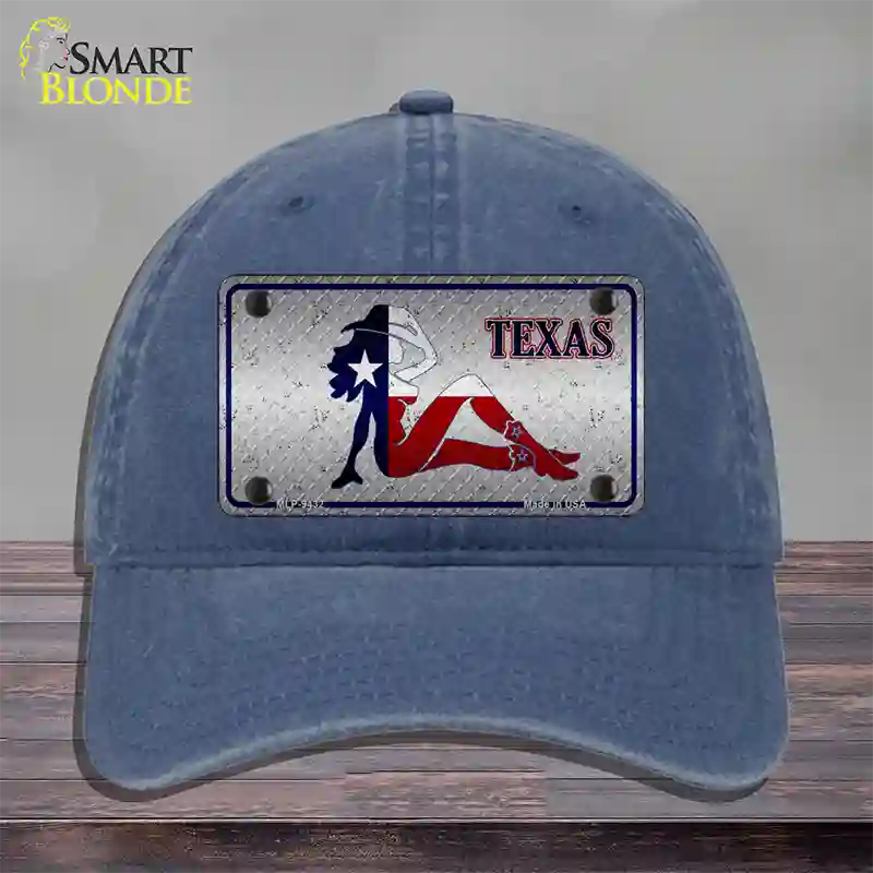 Texas Girl Diamond Novelty License Plate Hat Unconstructed Cotton / Navy