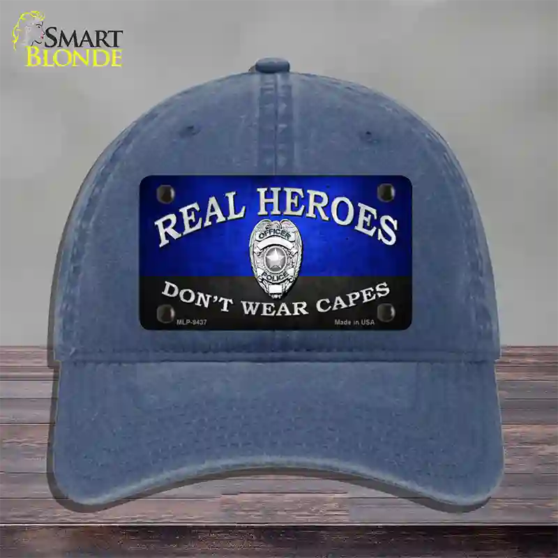 Real Heroes Blue Novelty License Plate Hat Unconstructed Cotton / Navy